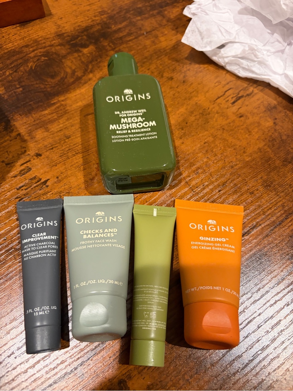 Origins Skincare Travel Set + Cosmetic Bag – 4 Mini Products